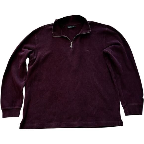 Rodd & Gunn Sweater Men's XL Burgundy 1/4 Zip Cotton Knit Long Sleeve Pullover - Picture 2 of 7